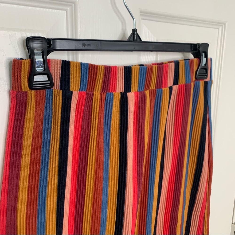 Wild Fable Pleated Striped Multicolor Midi Skirt - Picture 3 of 6